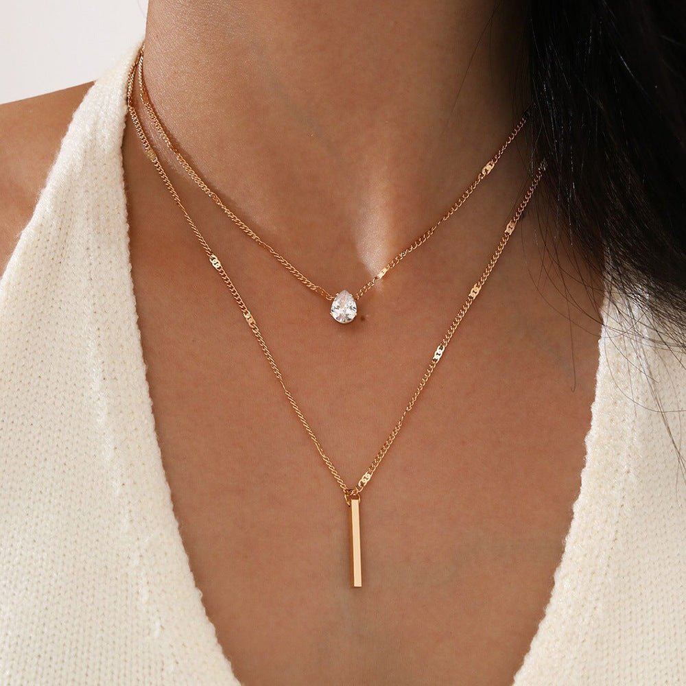 Geometric Double-Layer Necklace