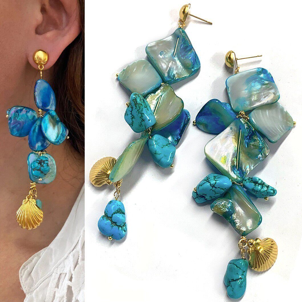 Exaggerated irregular seashell necklace/collarbone chain