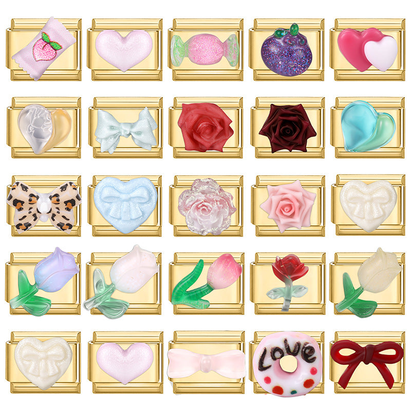 Gold Base Colorful DIY Jewelry Charms for Bracelets Anklets Rings