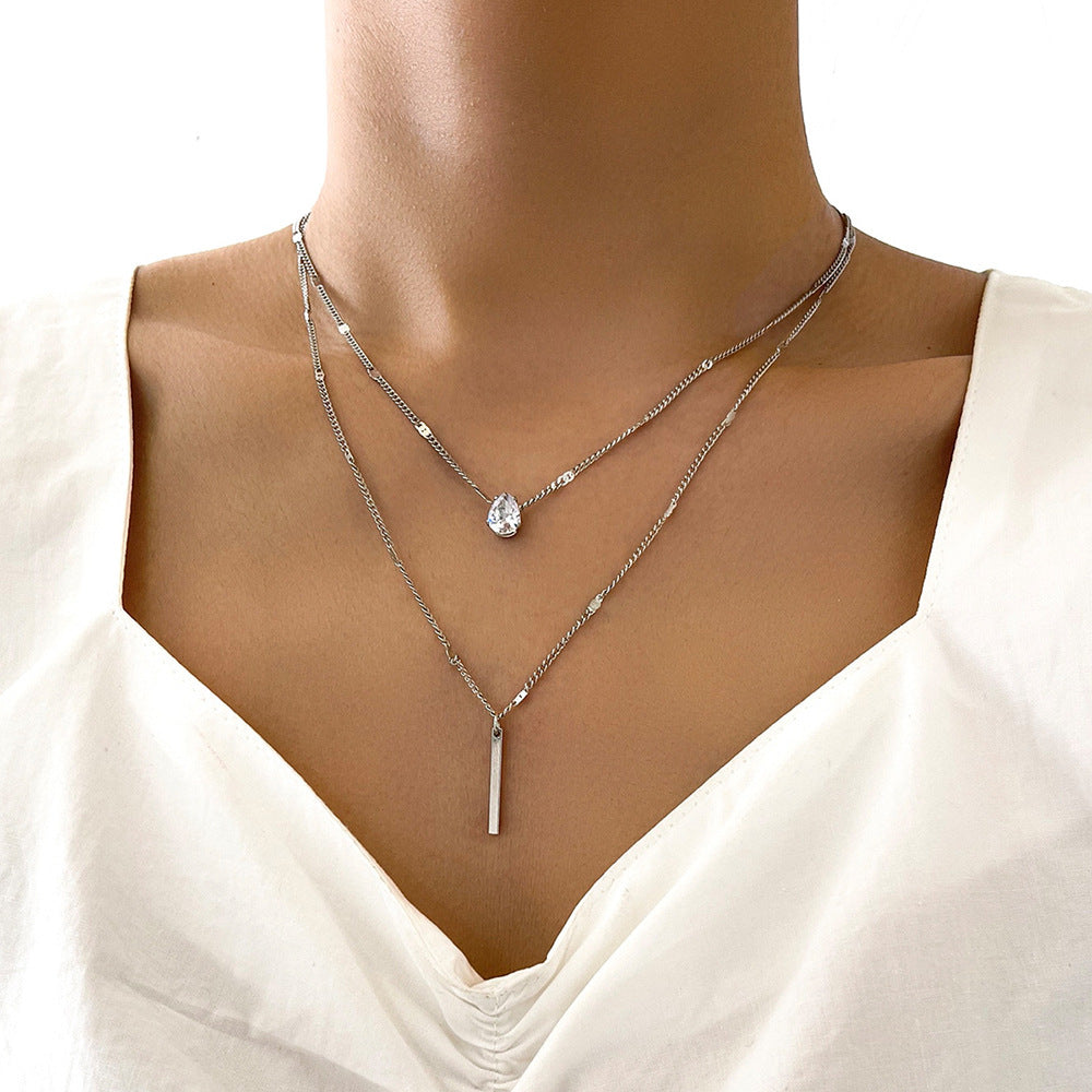 Geometric Double-Layer Necklace