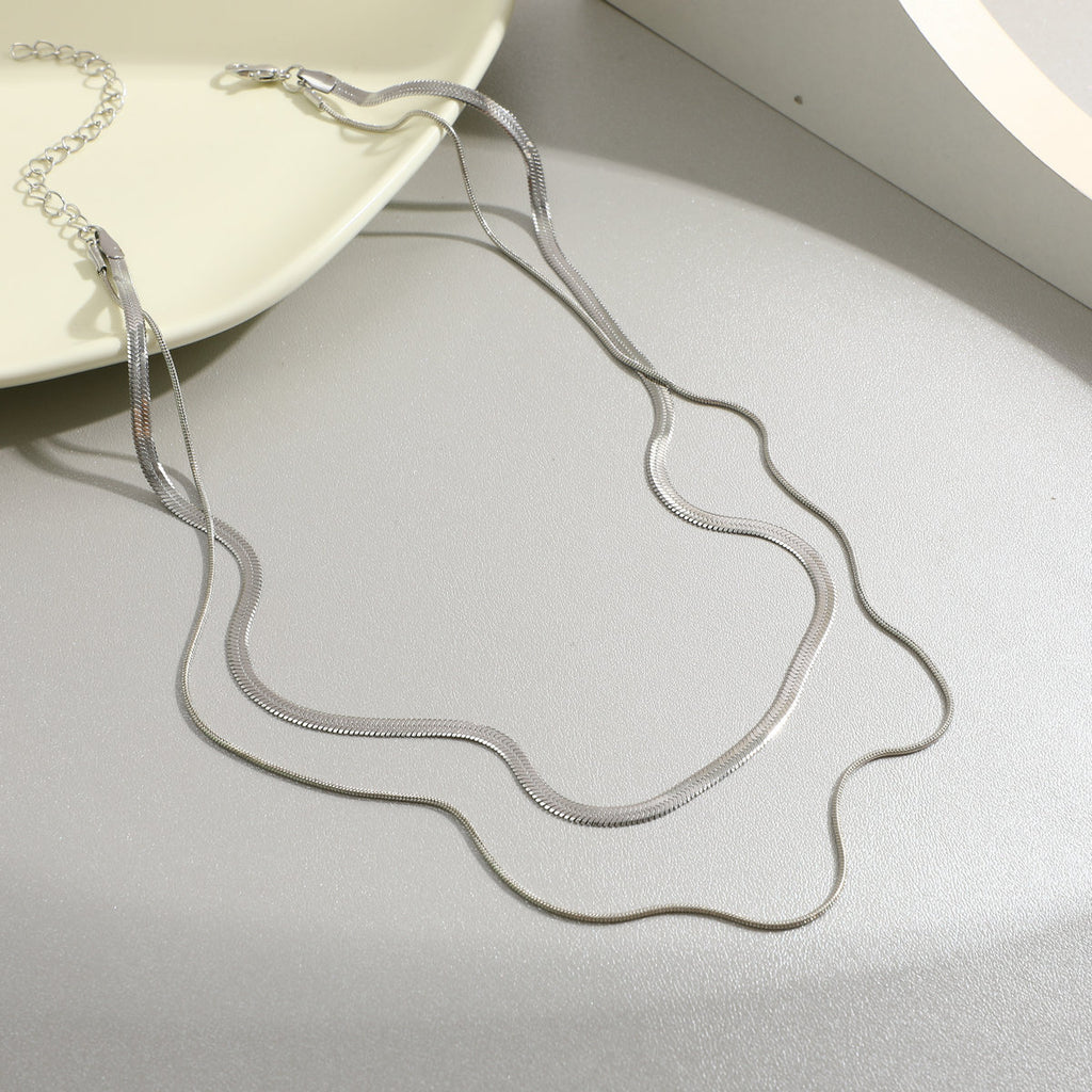 Double-layer snake chain necklace