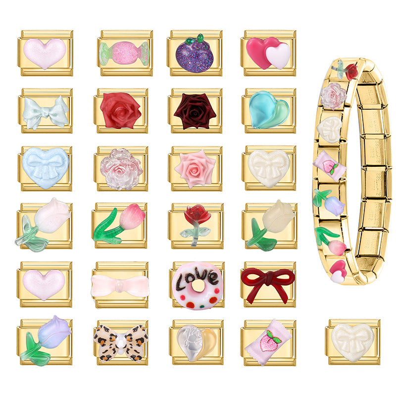 Gold Base Colorful DIY Jewelry Charms for Bracelets Anklets Rings