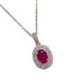 Natural Ruby Sterling Silver Pendant Necklace Jewelry