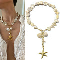 Exaggerated irregular seashell necklace/collarbone chain