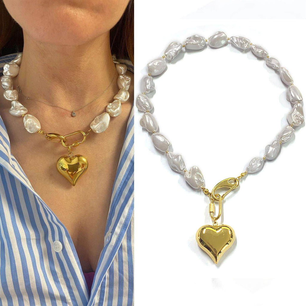 Exaggerated irregular seashell necklace/collarbone chain