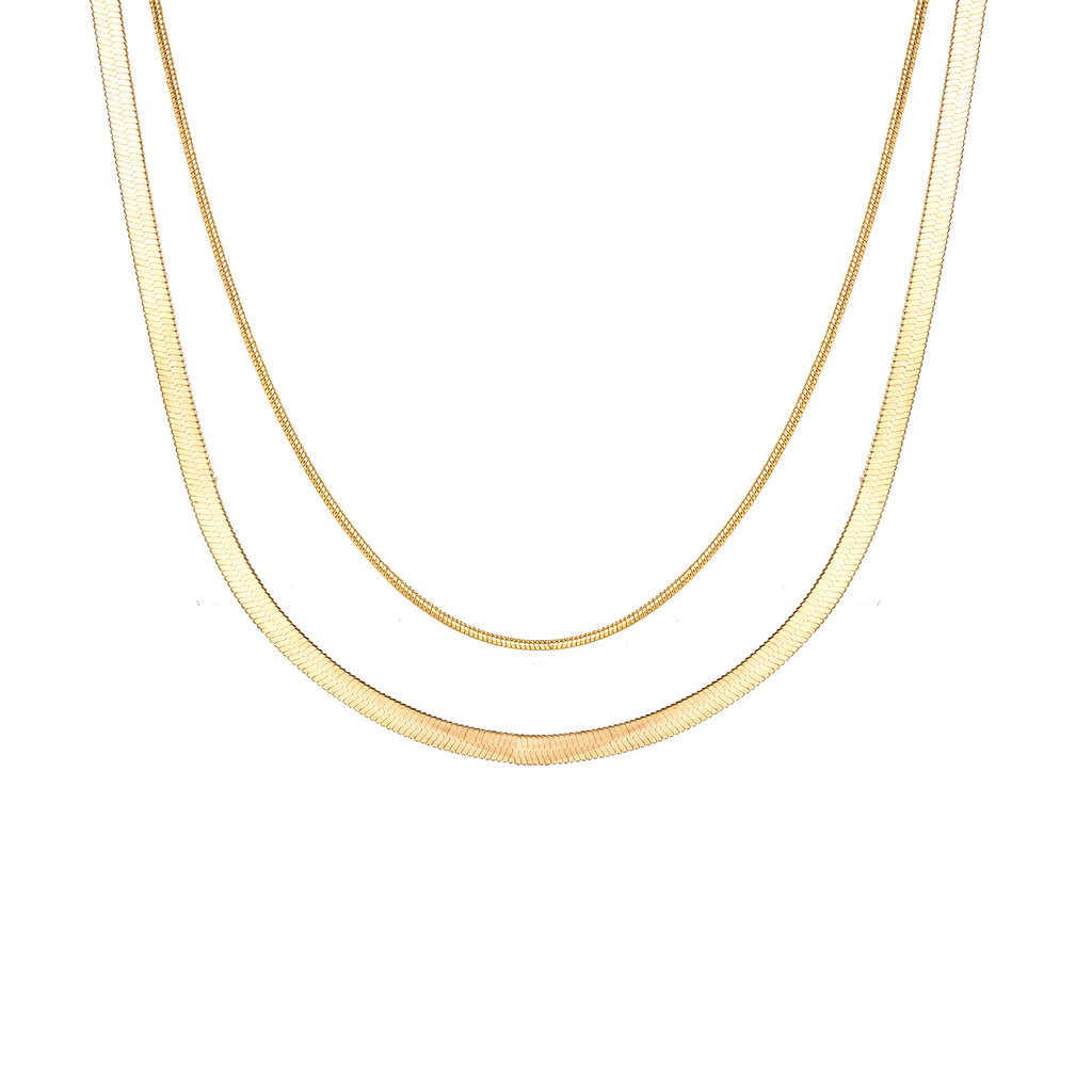 Double-layer snake chain necklace