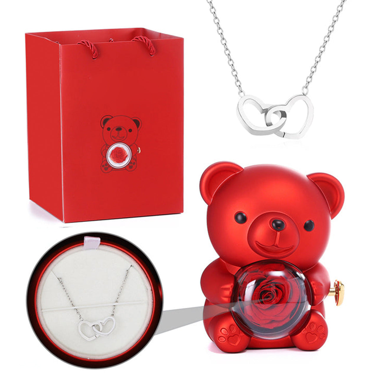 Bear Eternal Flower and necklace