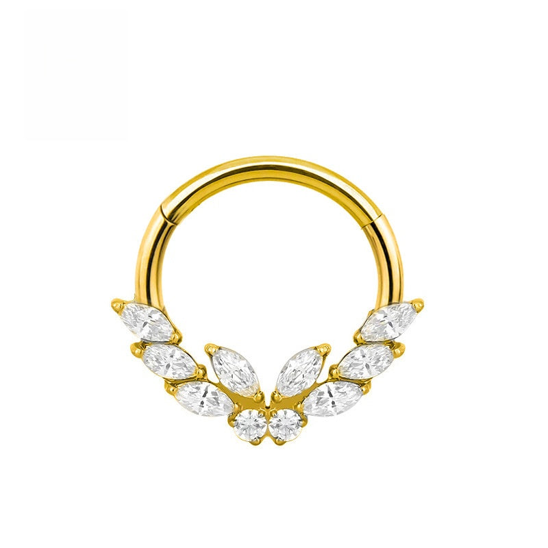 Crown Wing Butterfly Nose Piercing Jewelry