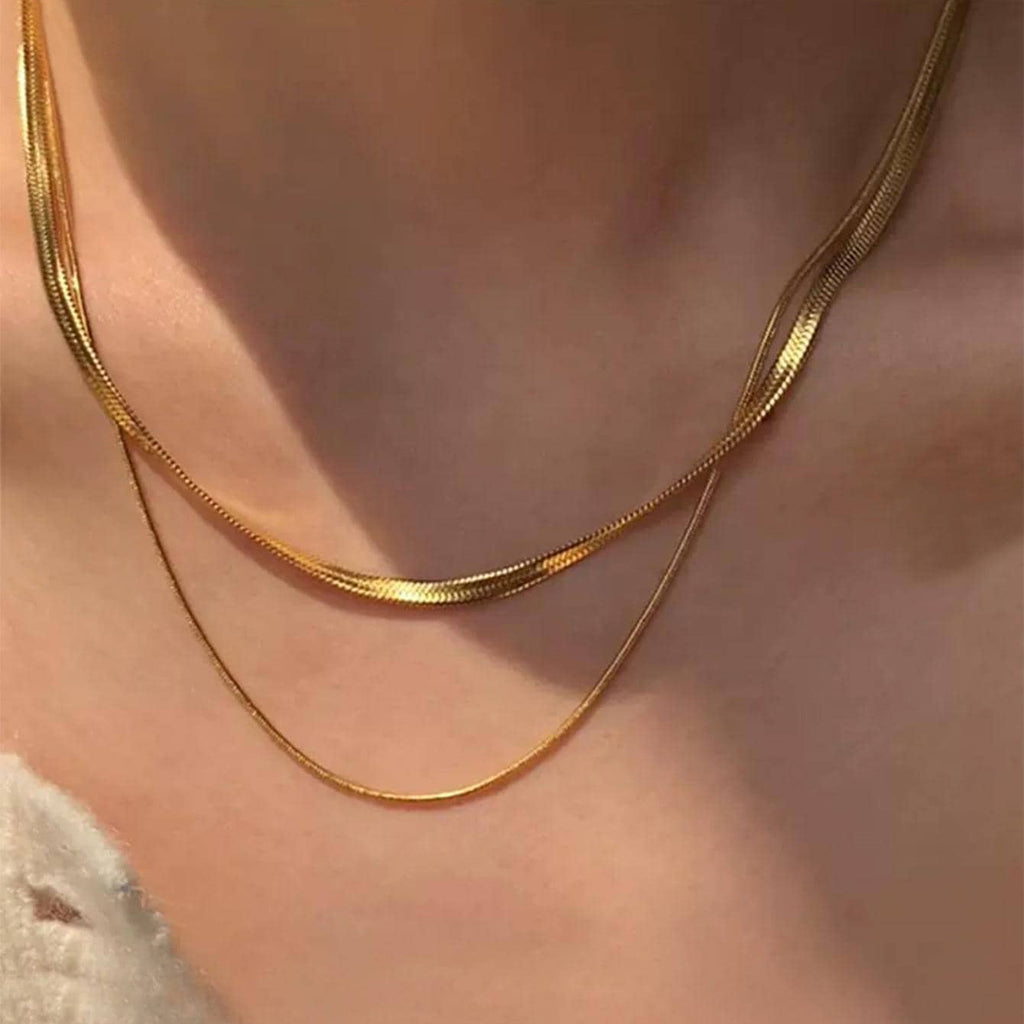 Double-layer snake chain necklace