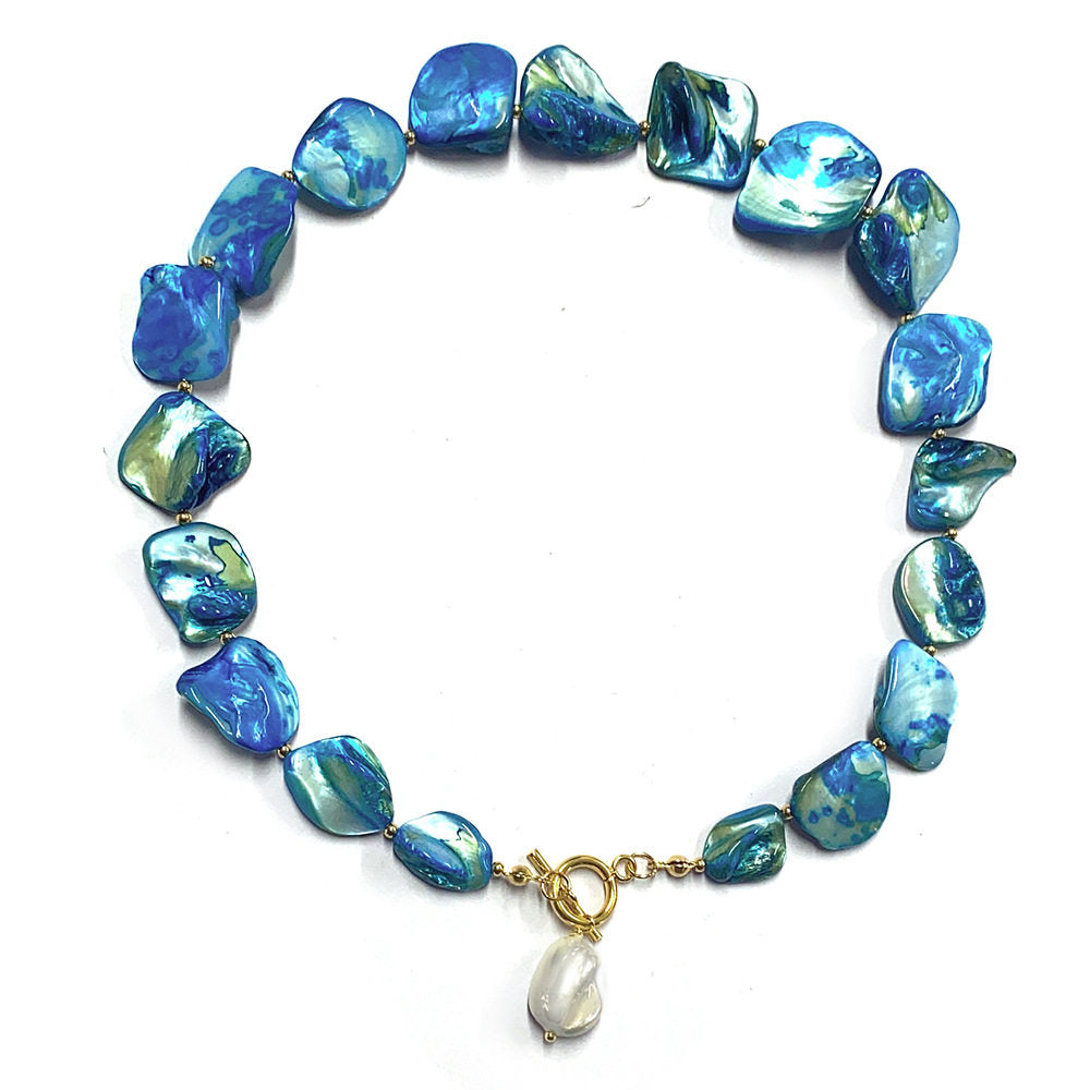 Exaggerated irregular seashell necklace/collarbone chain