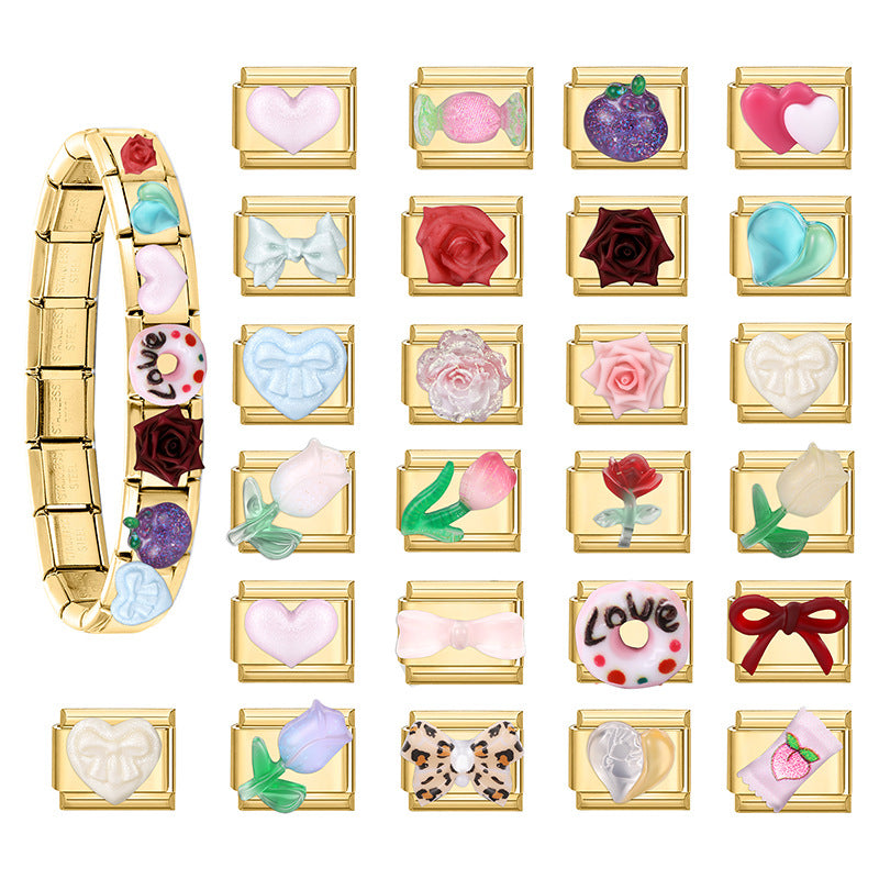 Gold Base Colorful DIY Jewelry Charms for Bracelets Anklets Rings