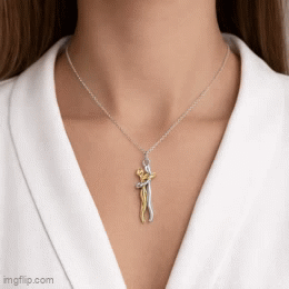 Mother and Child Embrace Silver Necklace