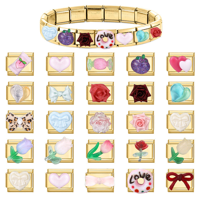 Gold Base Colorful DIY Jewelry Charms for Bracelets Anklets Rings