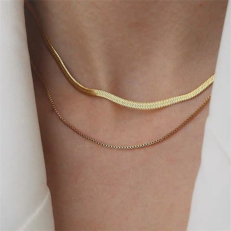 Double-layer snake chain necklace
