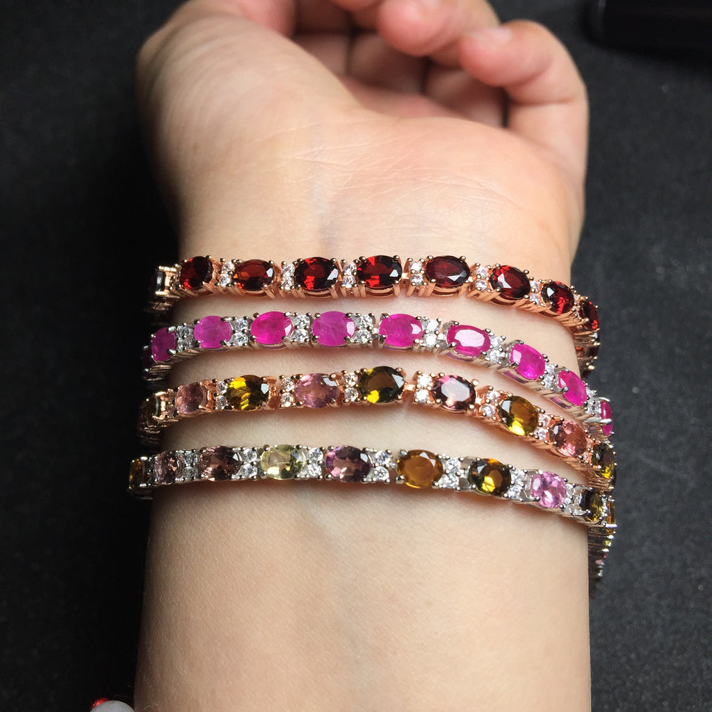 Colored Gemstone Jewelry Bracelet