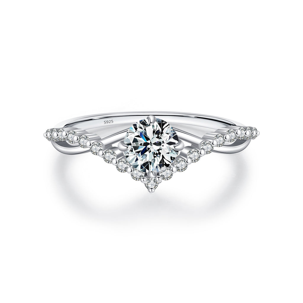 Mosan Diamond Sterling Silver Diamond Ring