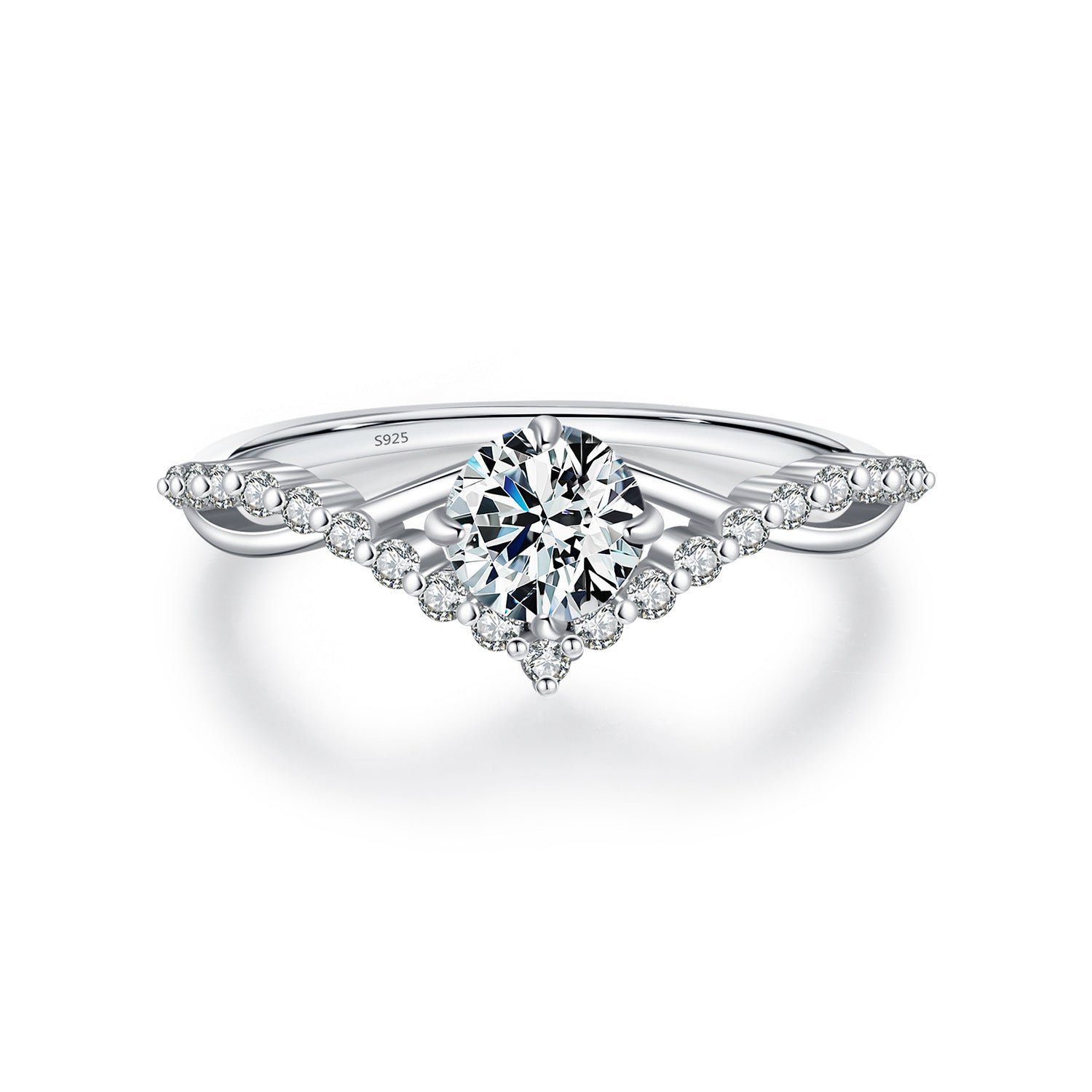 Mosan Diamond Sterling Silver Diamond Ring