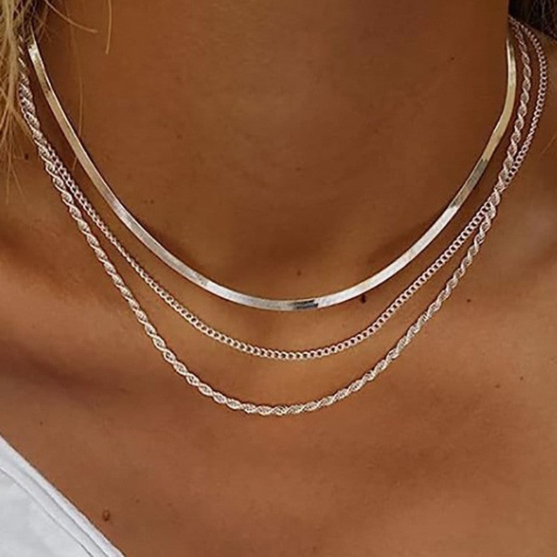 Double-layer snake chain necklace