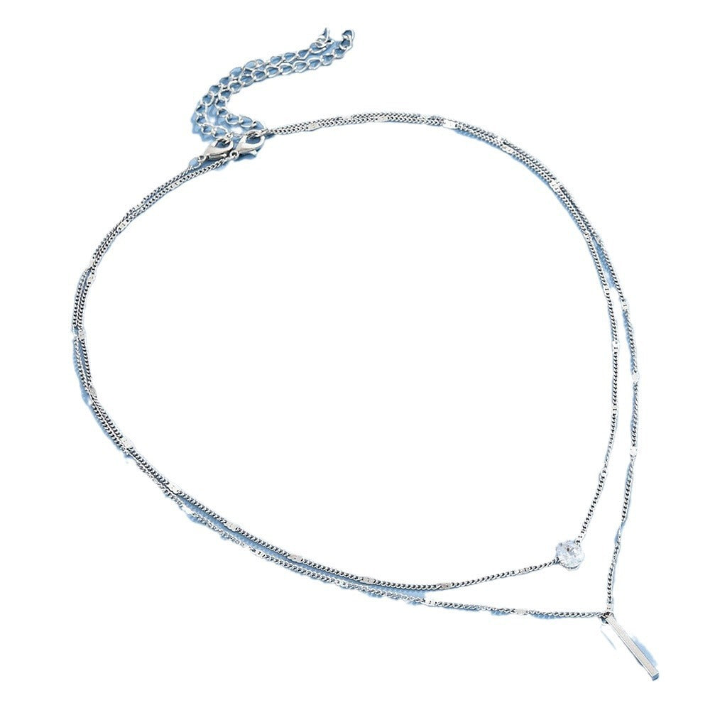Geometric Double-Layer Necklace